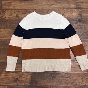 Ava & Viv Crewneck Sweater in Cream, Black, and Brown